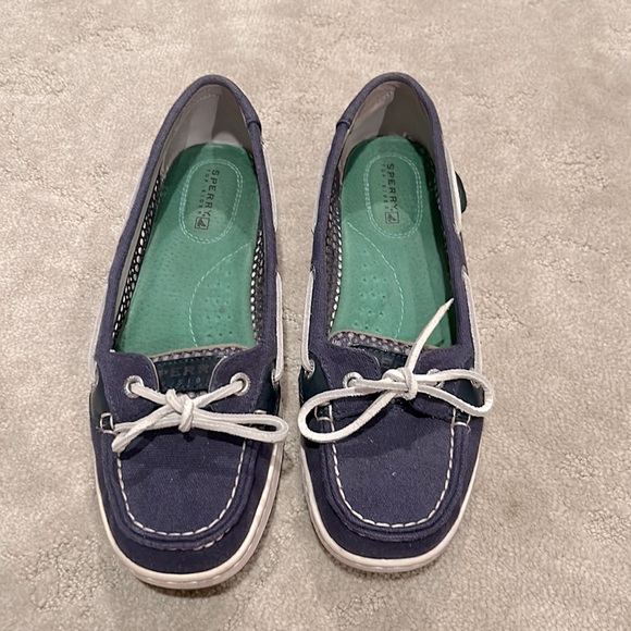 navy sperrys women's
